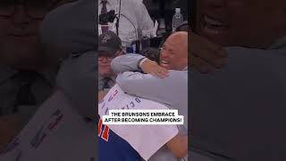 Jalen Brunson &amp; Rick Brunson GO WILD After Knicks Win NBA Championship!  Emotional Father-Son Moment