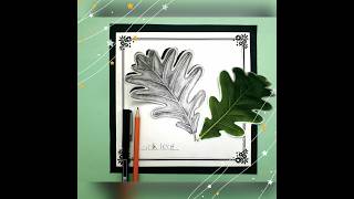 3D Oak Leaf Drawing Tutorial | Easy Pencil Sketch & Paper Cut#shortsfeed #shorts