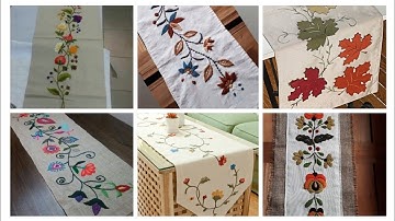 Modern Style Hand Embroidered Table Runners Designs Ideas