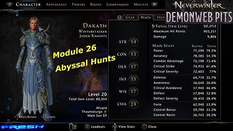 Neverwinter Mod 26 - Unlocking Abyssal Hunts - Demonweb Pits Thaum Wizard 80k Gameplay