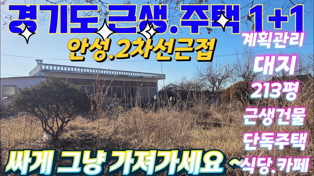 땡처리~경기도.안성.공도.너무싼~ 근생시설1채.단독주택1채.1+1. 대지.식당. 커피숍.제조장.맛집. 토지가격이하.급매물임장  