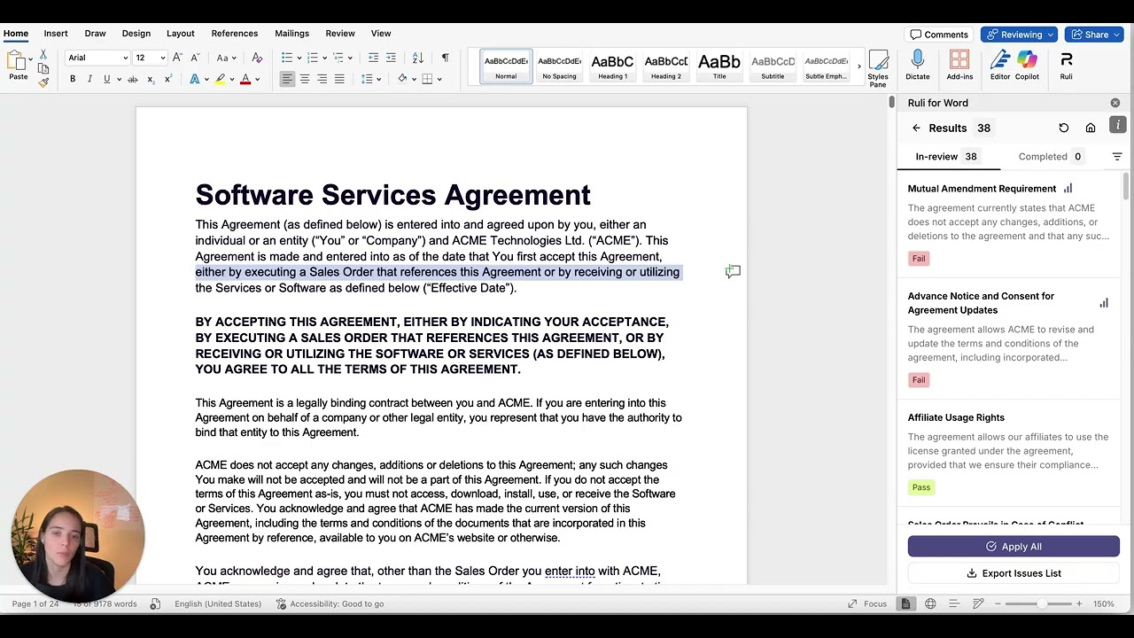 Streamline Contract Review with Ruli in Word 📃