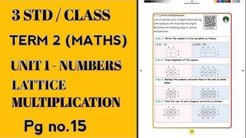 3 STD - TERM 2- MATHS - UNIT 1- NUMBERS - LATTICE MULTIPLICATION-Pg no. 15