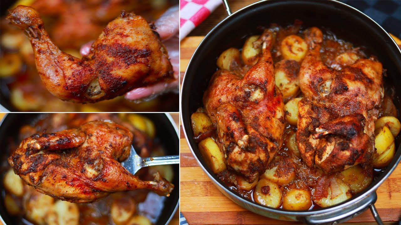 ازاي تعملي الدجاج المشوي مع البطاطس في صينية واحده | مثالية للمستعجلين