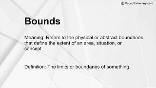 Bounds Meaning