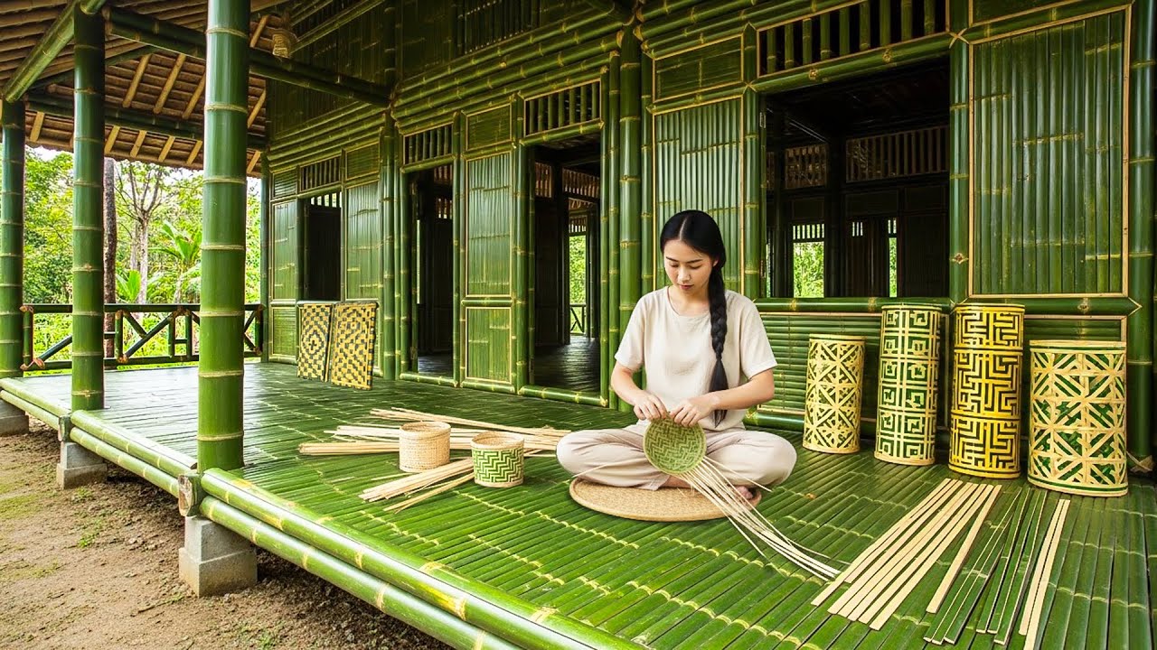The Girl’s Amazing Craftsmanship Has Resulted in an Incredible Bamboo House in the Forest