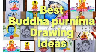 Buddha Purnima drawing easy/ Gautam Buddha drawing step by step/gautam budhha drawing/easy drawing screenshot 2