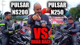 Pulsar N250 🆚 Ns200 🛑 Fullgass Drag Race Cuarto de milla