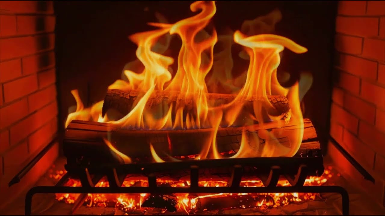 🔥Cozy 4K Fireplace Ambience and Golden Hearth Calm | Warm Fire Glow with Relaxing Wood Sounds.