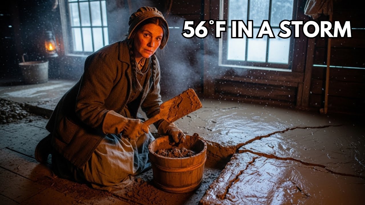 Neighbors Laughed at her Crazy clay-sealed floor cracks as Impossible — Until the cabin held 56°F in