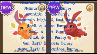 All breeding combinations for tunnel town!