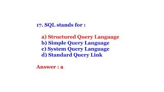 Computer MCQs | Part 8 | Database