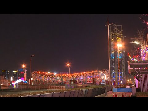 閉会式中の鳥の巣　2022年2月20日