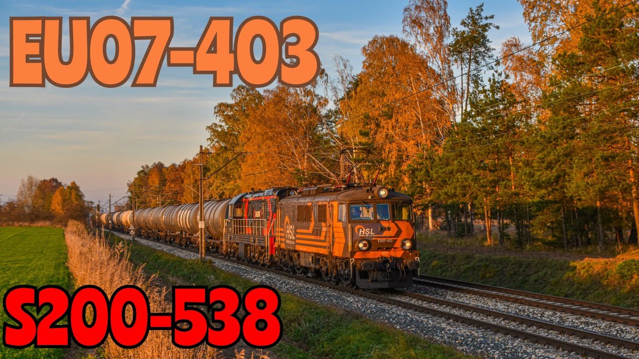 HSL Polska | EU07-403 + S200-528 z cysternami w ostatnich promieniach jesiennego słońca | Gębarzewo