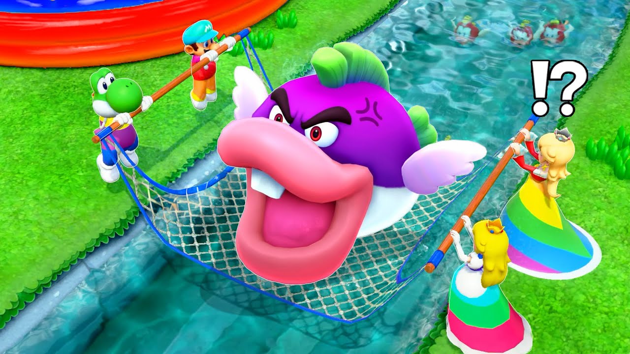 Super Mario Party - River Survival With Rainbow Mario Yoshi Peach Rosalina (Master Difficulty)