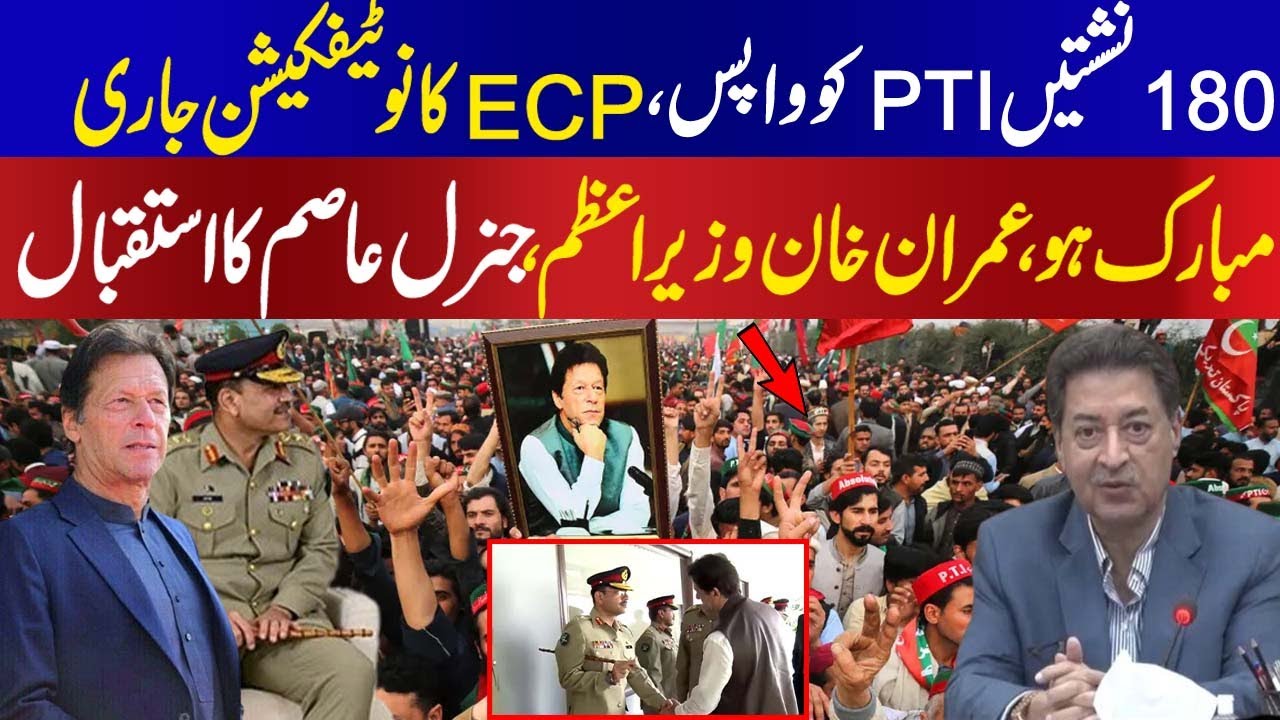 Pti Notification Full mandate of 180 seats of Imran Khan to be given back to PTI by ECP ...