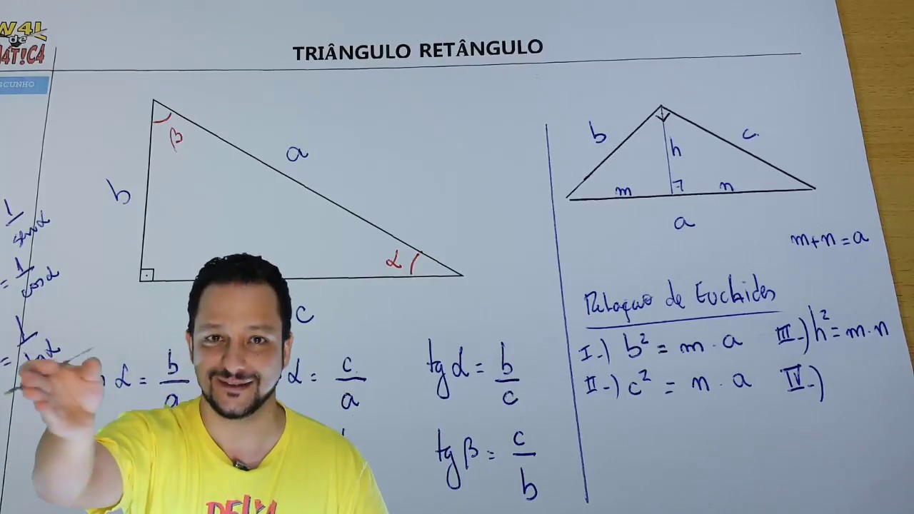 RELAÇÕES MÉTRICAS NO TRIÂNGULO RETÂNGULO \Prof Gis - Matemática