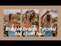 Bubble braids tutorial but for short hair ☁️🤍✨
