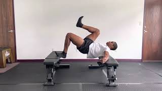 Feet and shoulder elevated single leg hip thrust