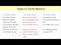 Cache memory introduction types of cache memory