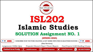 ISL202 Assignment 1 Solution Spring 2023 l ISL202 Assignment 1 Solution 2023 @RaiseForSuccess