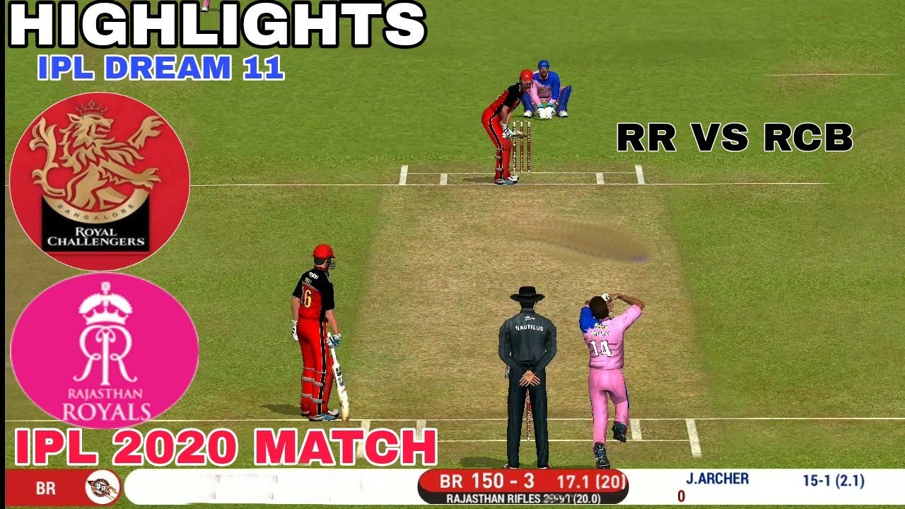 IPL 2020 Rr vs Rcb Ipl 33rd Match Highlights 2020 Real Cricket 20 ...
