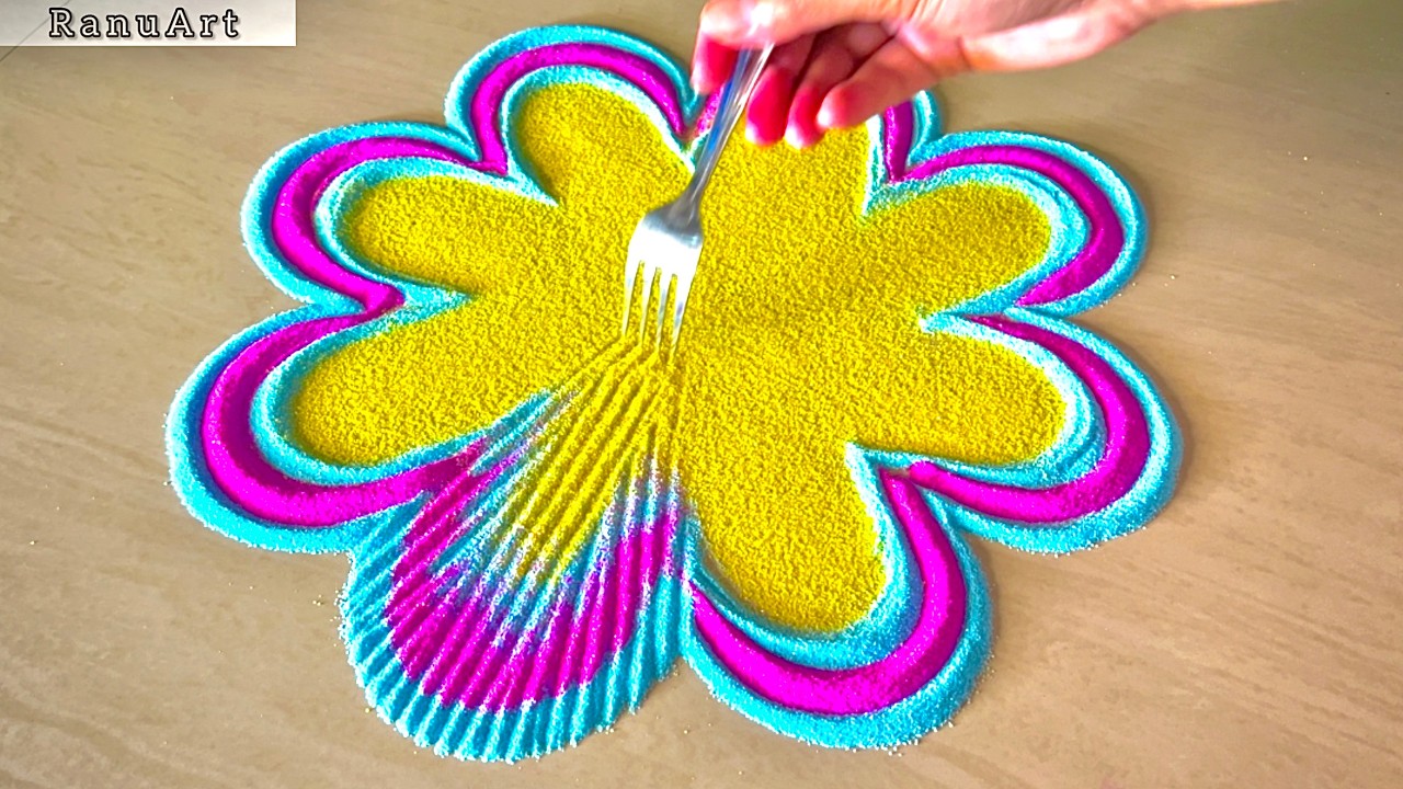 how to make flower rangoli 🌼 easy rangoli designs for diwali 🌼 rangoli ...