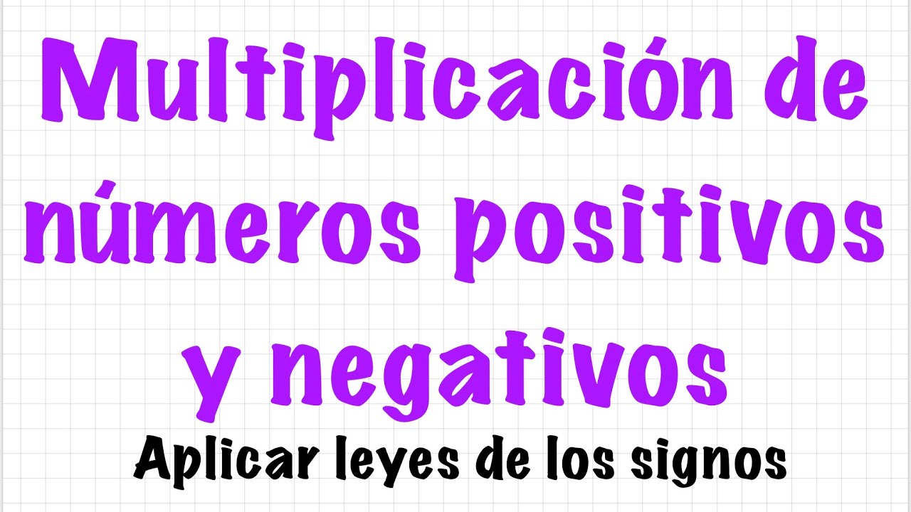 Multiplicación de números positivos y negativos. Aplicar las leyes de