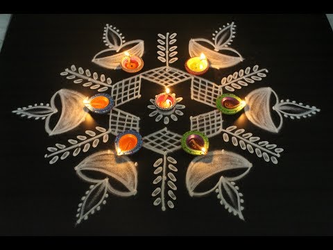Diwali Deepam Muggulu With 9 Dots || Easy Rangoli Designs || New Festival Kolams