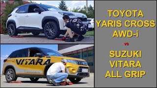 SLIP TEST - Toyota Yaris Cross Hybrid AWD-i vs Suzuki Vitara Hybrid All Grip -@4x4.tests.on.rollers