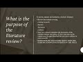 Your Literature Review (Part 1)
