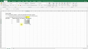 BUSINESS DATA ANALYSIS(BDA)- GOAL SEEK ANALYSIS