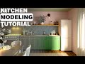 Simple kitchen modeling tutorial in 3ds max