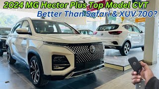 2024 MG Hector Plus Savvy Pro CVT Top Model Full Detailed Review ♥️ New Updates & Features