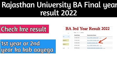 Uniraj result 2022 // BA Final year result 2022 declared // How to check ba final year result 2022