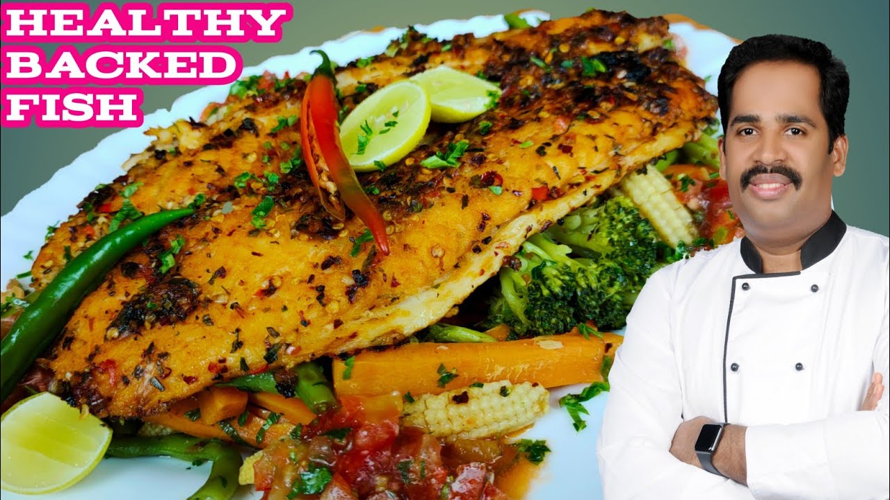 How to make Easy Grilled Fish & Healthy Vegetable Salad in Malayalam I