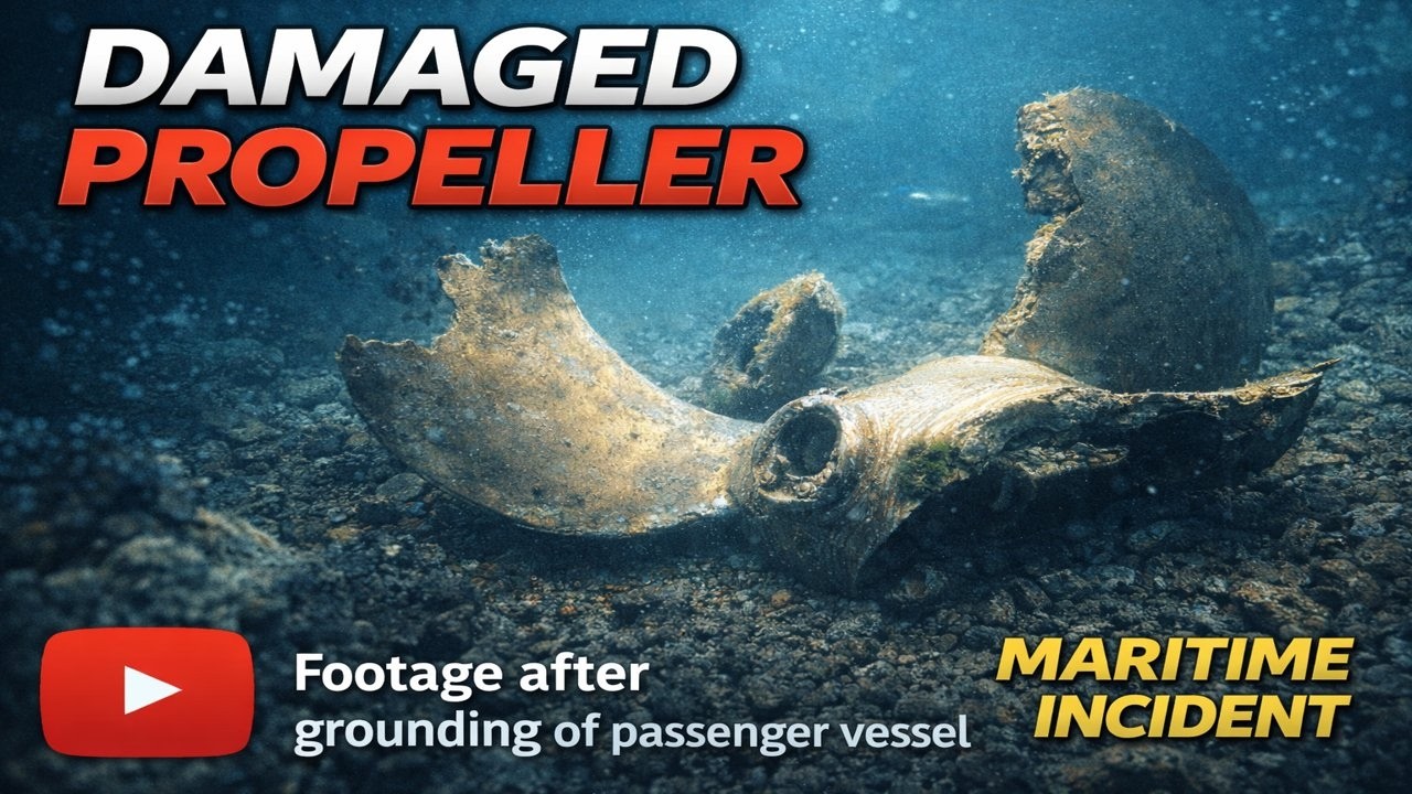 Propeller fragments after the grounding of a passenger vessel.