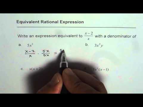 Write Equivalent Rational Expression With Given Denominator