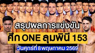 สรุปผลการแข่งขัน ศึก ONE ลุมพินี 153 ศุกร์ที่ 8 พฤษภาคม 2569 (พากย์ไทย อีสาน)