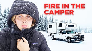 Truck Camping in a Snow Storm