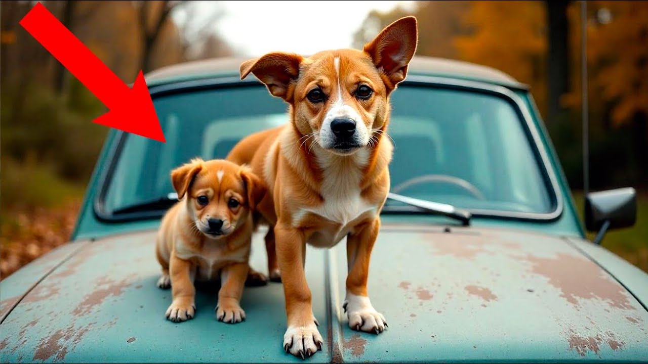 Stray Dog Jumped On Woman's Car And Begged To Save Her Puppies, What ...