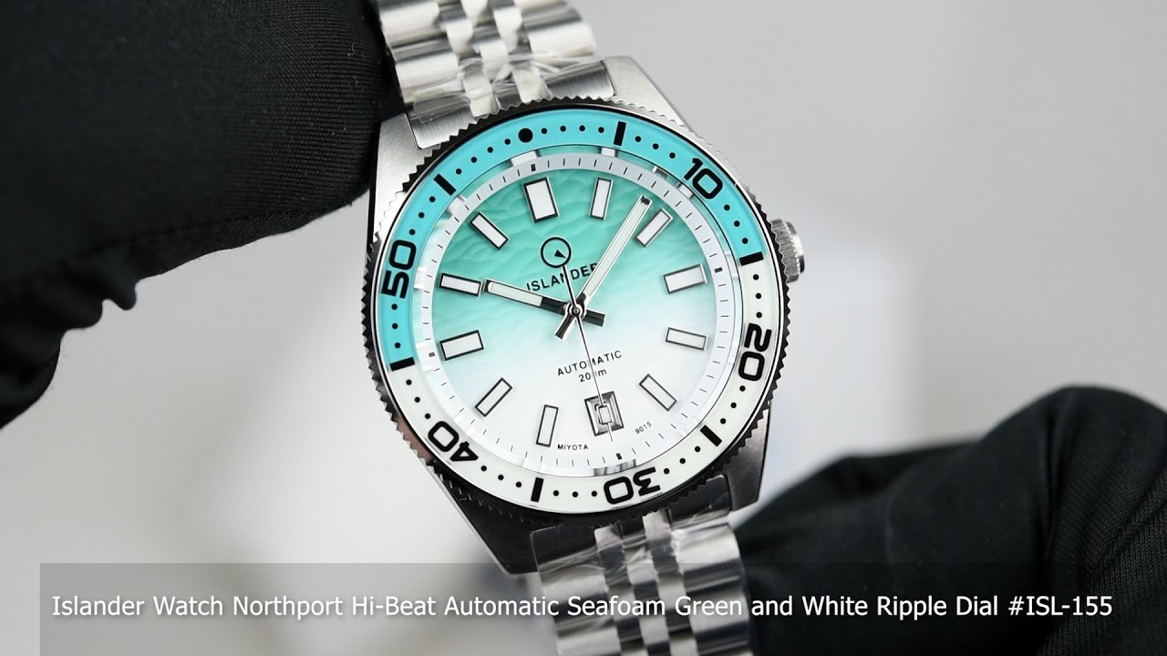 Islander Watch Northport Hi-Beat Automatic Seafoam Green and White
