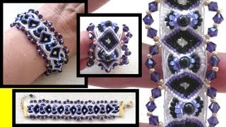 Beading4perfectionists : Diamond micro-macrame bracelet with Swarovski macrame tutorial part 2