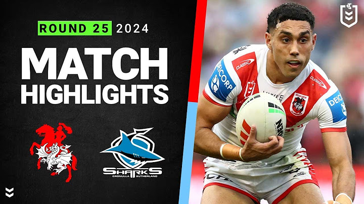 NRL 2024 | Dragons v Sharks | Match Highlights