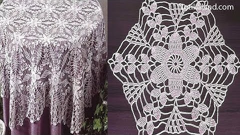 Crochet motif patterns for tablecloth Part 3 How to crochet tablecloth Diy crochet tablecloth