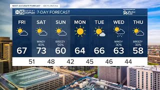 Calmer Friday ahead of yet another storm system moving toward Arizona