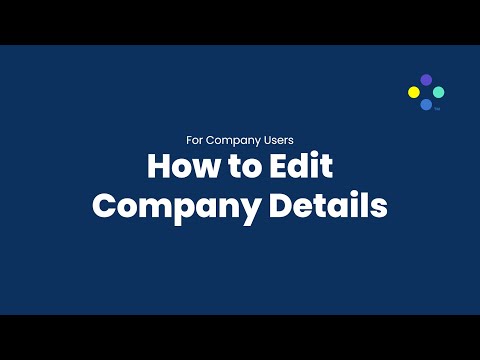 How to Edit Your Company Details