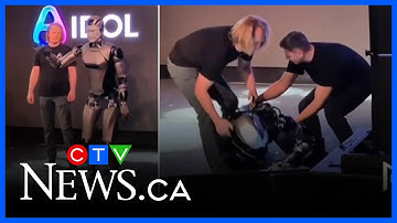 Russia’s first AI-powered robot crashes to the ground during debut