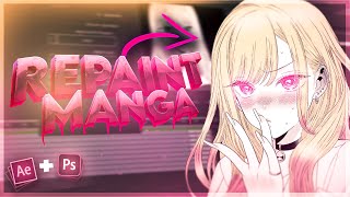 Redraw Manga in Photoshop for Manga Animation / Implement it in After Effects | AMV Tutorial