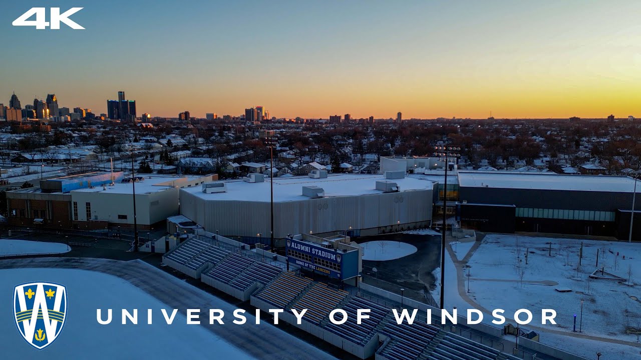 University of Windsor Campus Drone Tour (Winter) - YouTube